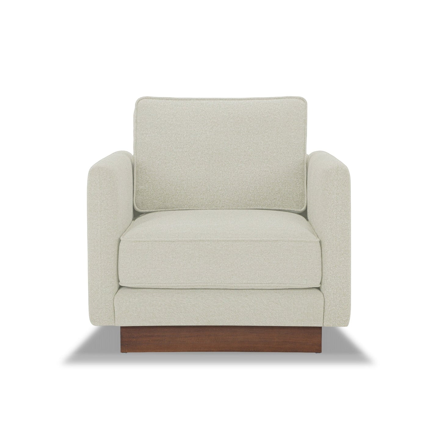 Highland Modern Accent Chair – Forest Green or Linen Upholstery with Walnut Legs