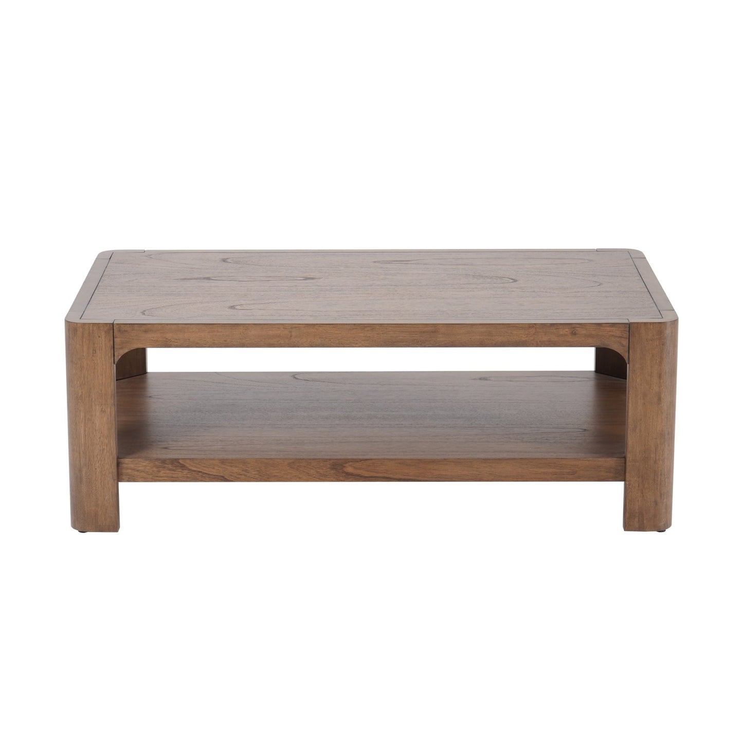 Trevin Rectangular Coffee Table with Open Shelf Storage – 48 Inch Wood-Look Living Room Table