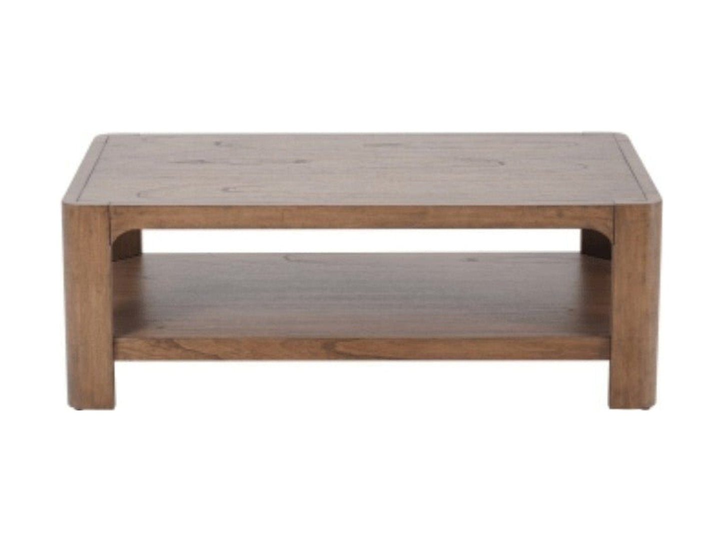 Trevin Rectangular Coffee Table with Open Shelf Storage – 48 Inch Wood-Look Living Room Table