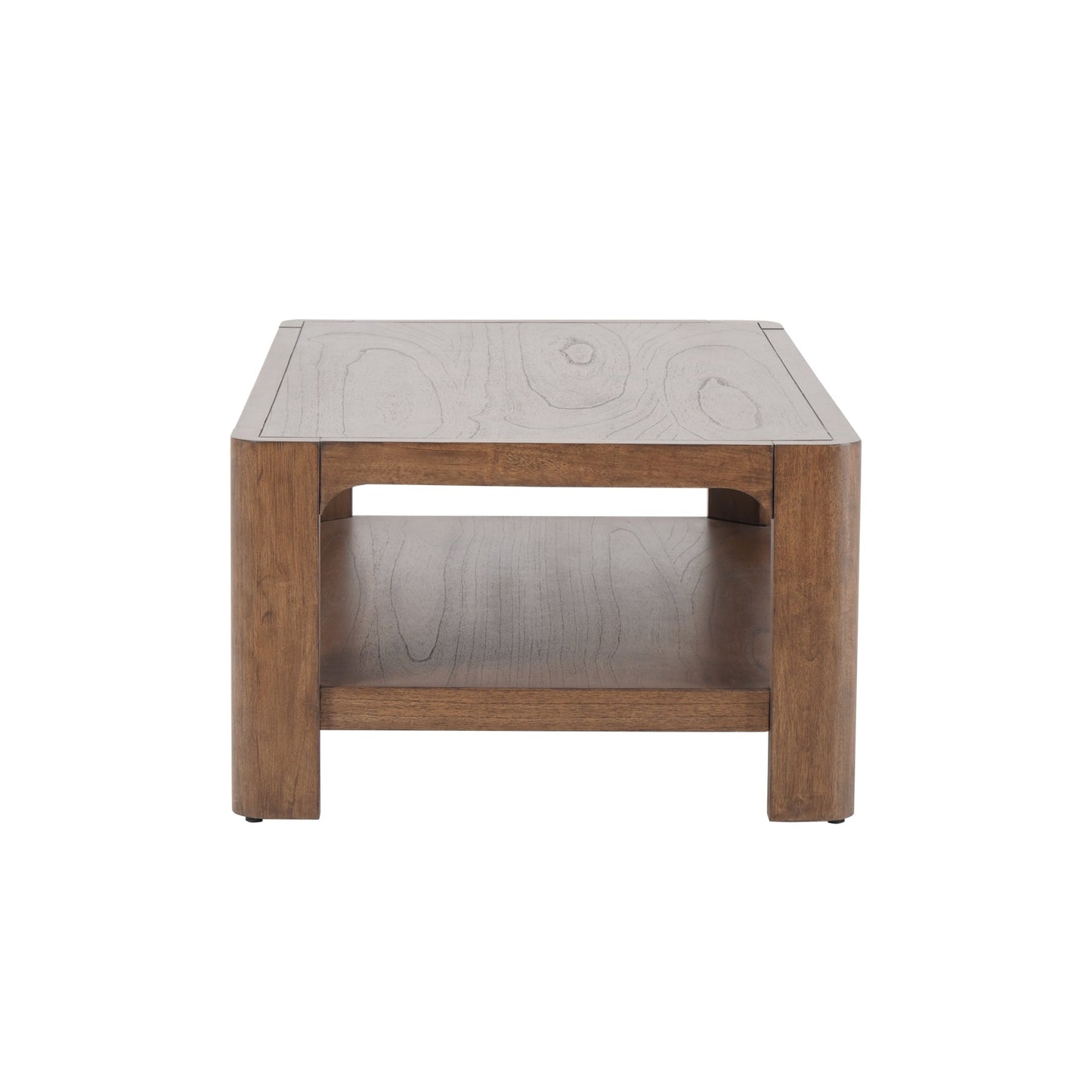 Trevin Rectangular Coffee Table with Open Shelf Storage – 48 Inch Wood-Look Living Room Table